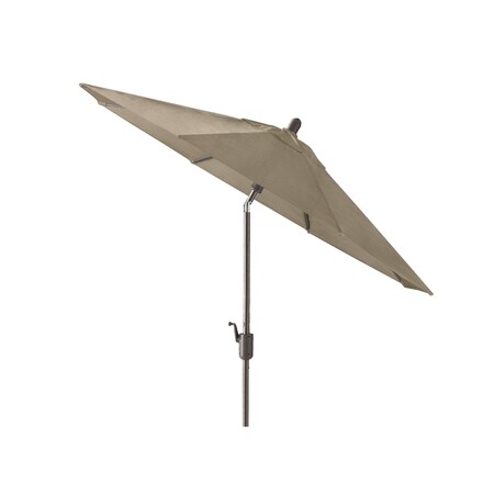 6' Round Auto Tilt Market Umbrella (Frame: Black Sapphire, Fabric: Sunbrella- Taupe)
